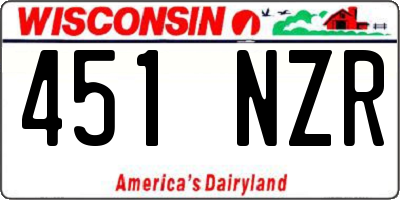 WI license plate 451NZR