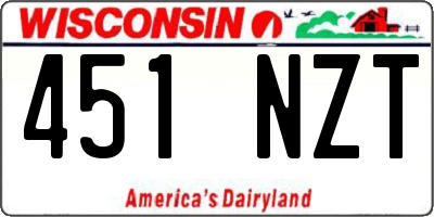 WI license plate 451NZT