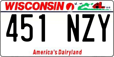 WI license plate 451NZY