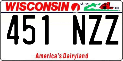 WI license plate 451NZZ