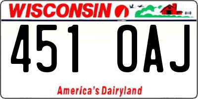 WI license plate 451OAJ