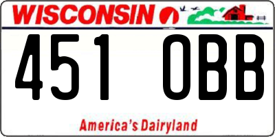 WI license plate 451OBB
