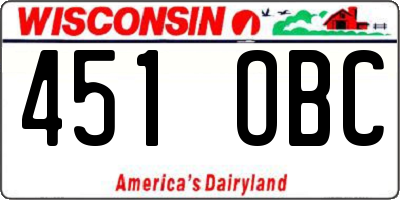 WI license plate 451OBC