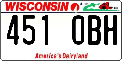 WI license plate 451OBH