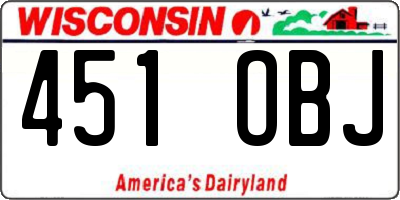 WI license plate 451OBJ