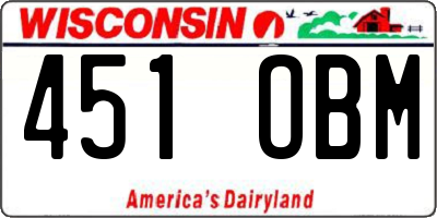 WI license plate 451OBM