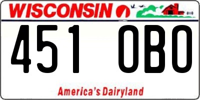 WI license plate 451OBO
