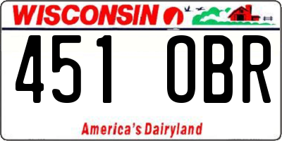 WI license plate 451OBR
