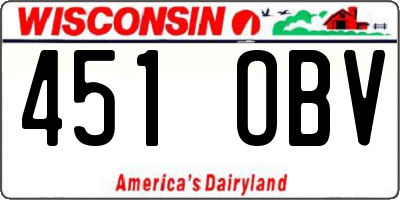 WI license plate 451OBV
