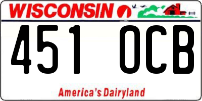 WI license plate 451OCB