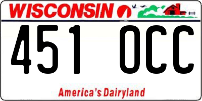 WI license plate 451OCC