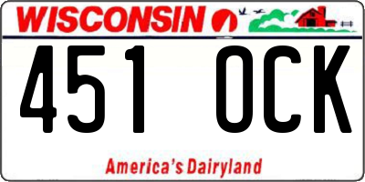 WI license plate 451OCK