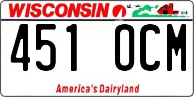 WI license plate 451OCM