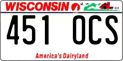 WI license plate 451OCS