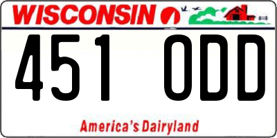 WI license plate 451ODD