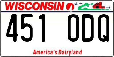 WI license plate 451ODQ