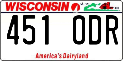 WI license plate 451ODR