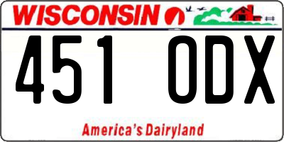 WI license plate 451ODX
