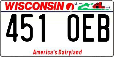 WI license plate 451OEB