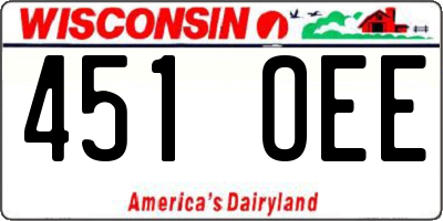 WI license plate 451OEE