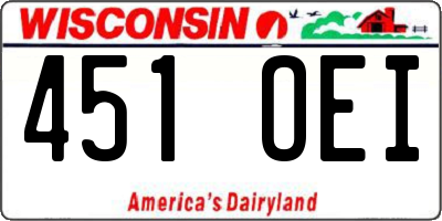 WI license plate 451OEI
