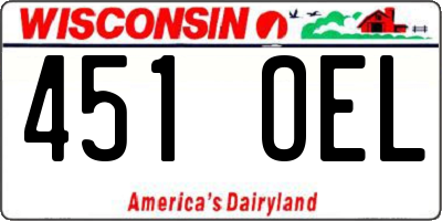 WI license plate 451OEL