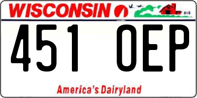 WI license plate 451OEP
