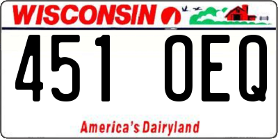 WI license plate 451OEQ