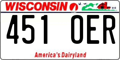 WI license plate 451OER