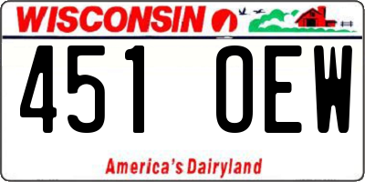WI license plate 451OEW