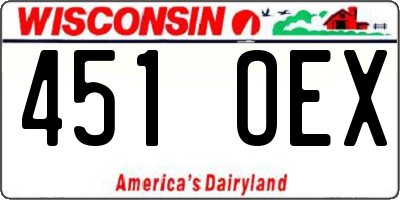 WI license plate 451OEX