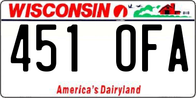WI license plate 451OFA