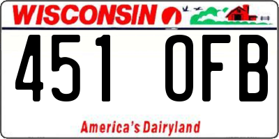 WI license plate 451OFB