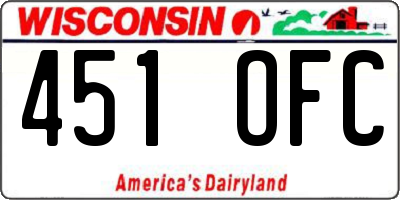WI license plate 451OFC