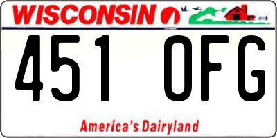 WI license plate 451OFG