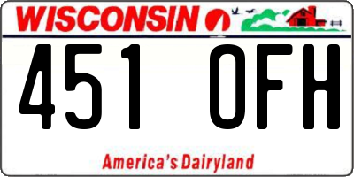 WI license plate 451OFH