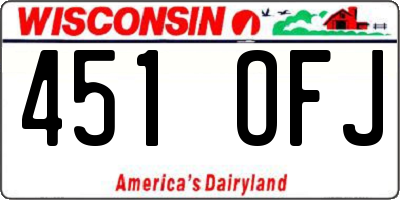WI license plate 451OFJ