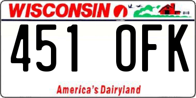 WI license plate 451OFK