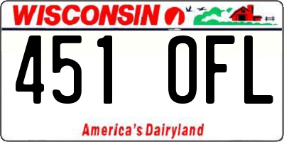 WI license plate 451OFL
