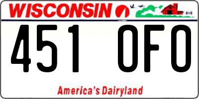 WI license plate 451OFO