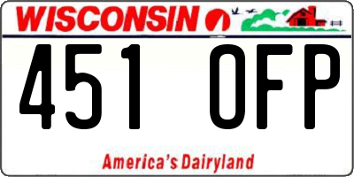 WI license plate 451OFP