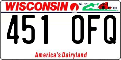 WI license plate 451OFQ