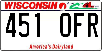 WI license plate 451OFR