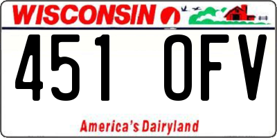 WI license plate 451OFV