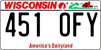 WI license plate 451OFY