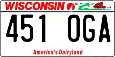 WI license plate 451OGA