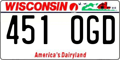 WI license plate 451OGD