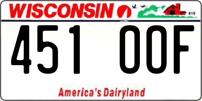 WI license plate 451OOF