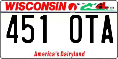 WI license plate 451OTA