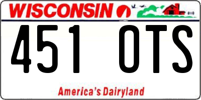 WI license plate 451OTS